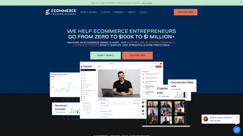 Homepage of ecommercetrainingacademy