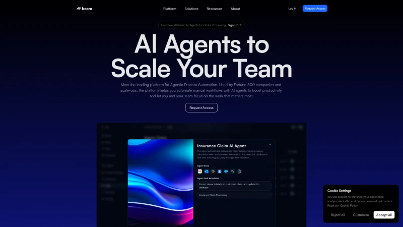 Homepage of beam