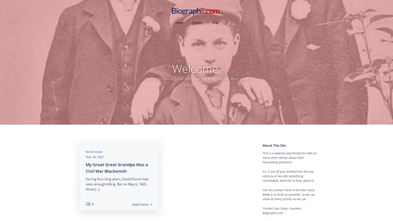 Homepage of biographii