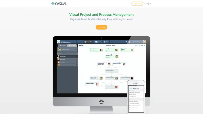 Homepage of casual