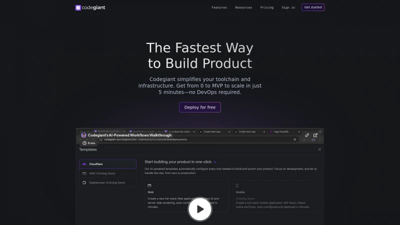 Homepage of codegiant