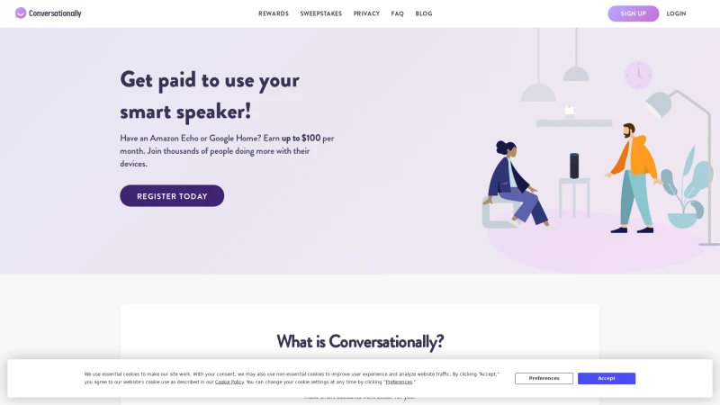 Homepage of conversational