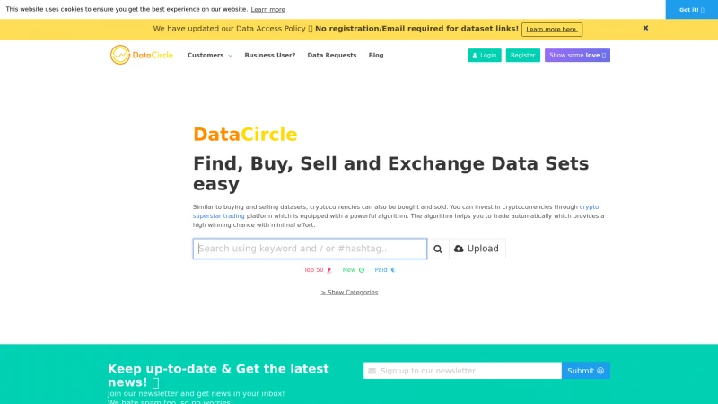 Homepage of datacircle