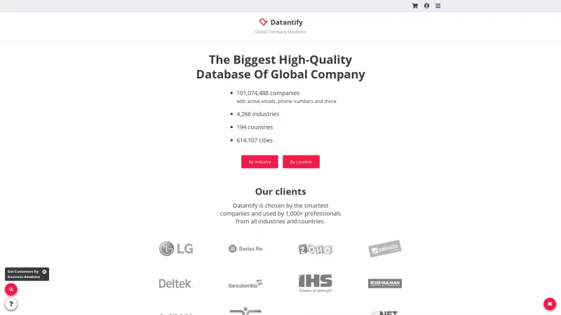 Homepage of datantify