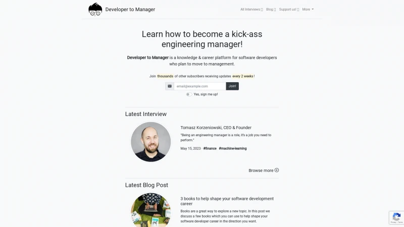 Homepage of devtomanager