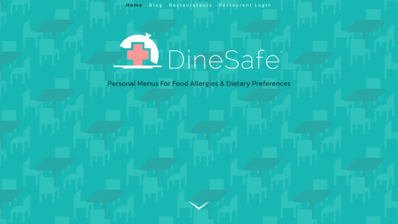 Homepage of dinesafeapp