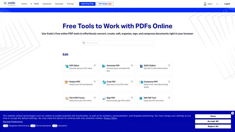 Homepage of easypdf