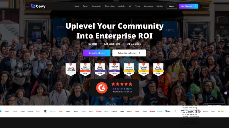 Homepage of eventtus