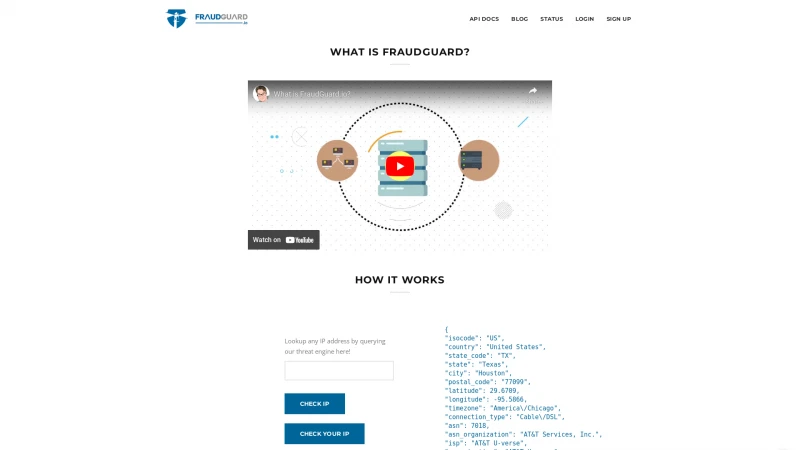 Homepage of fraudguard