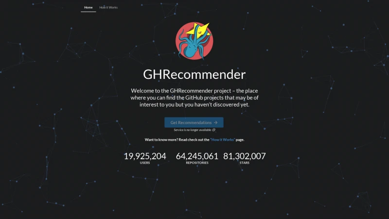 Homepage of ghrecommender