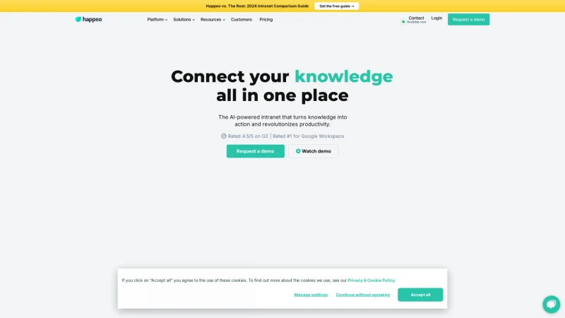 Homepage of happeo