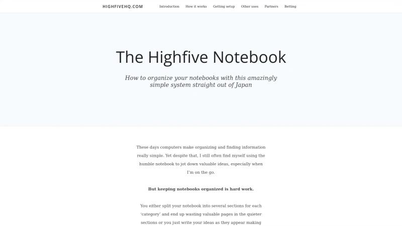 Homepage of highfivehq