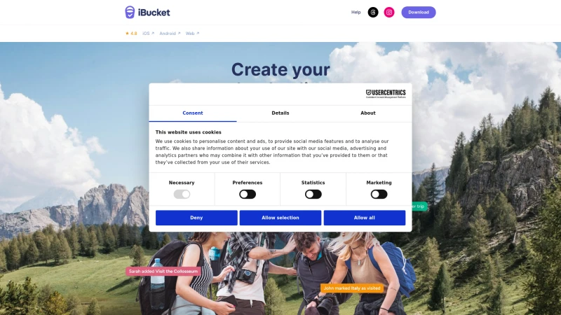 Homepage of ibucket