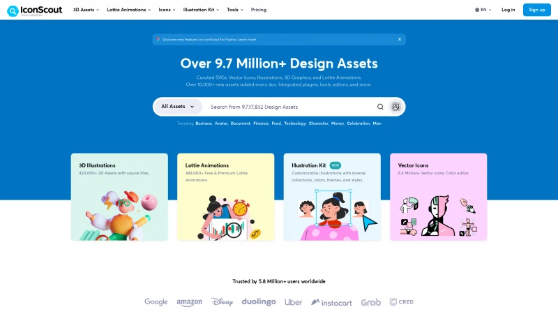 Homepage of iconscout