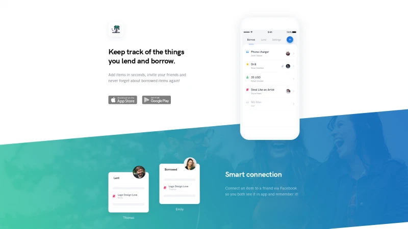 Homepage of ilendapp