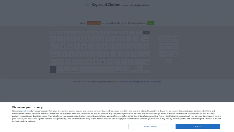 Homepage of keyboardchecker