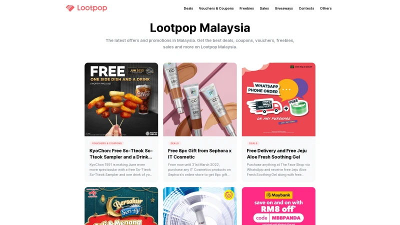 Homepage of lootpop