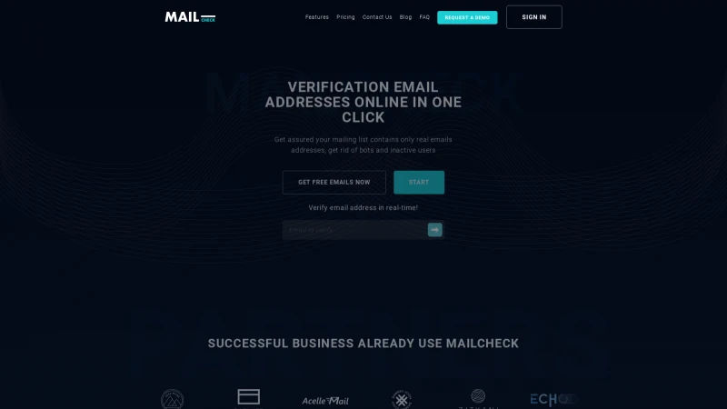 Homepage of mailcheck