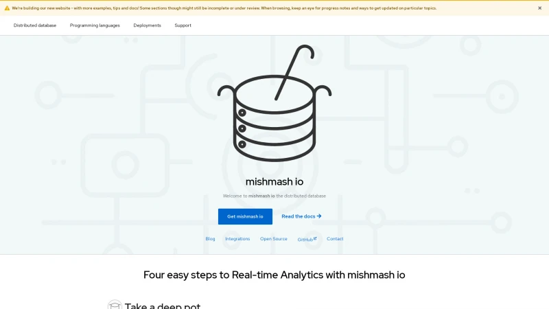 Homepage of mishmashio