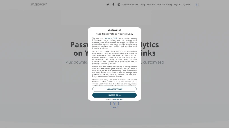 Homepage of passdropit