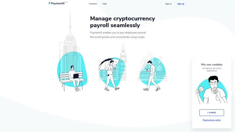 Homepage of paymentx