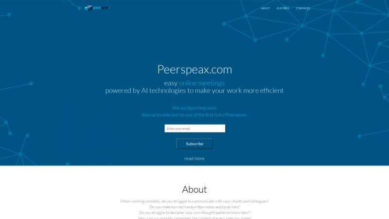 Homepage of peerspeax