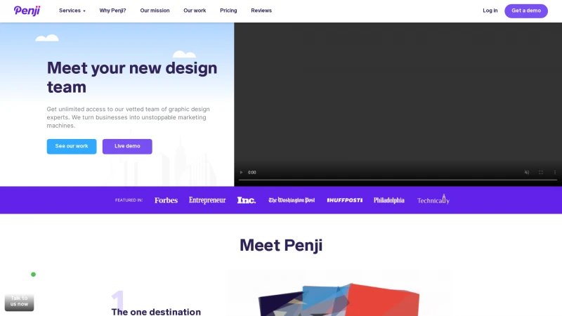 Homepage of penji