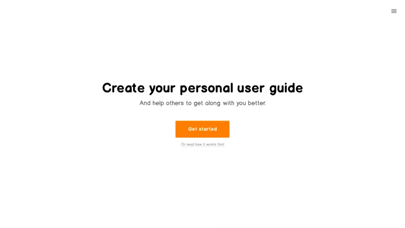 Homepage of personaluserguide