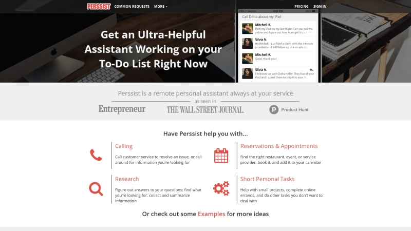 Homepage of perssist