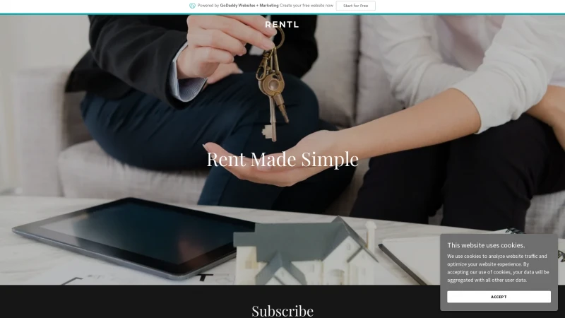 Homepage of rentl-app