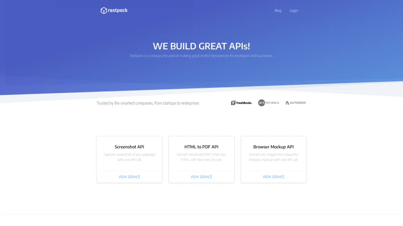 Homepage of restpack