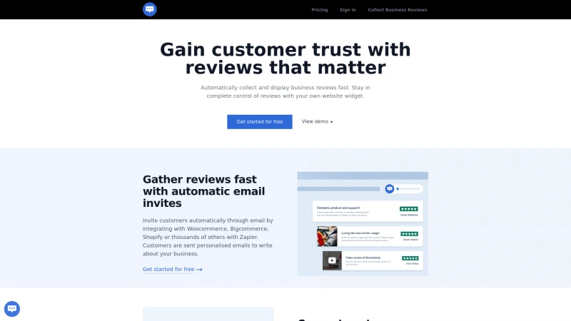 Homepage of reviewdrop