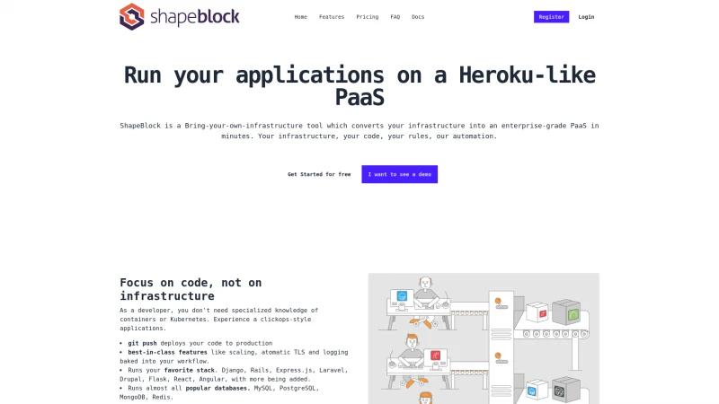 Homepage of shapeblock