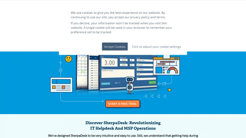 Homepage of sherpadesk