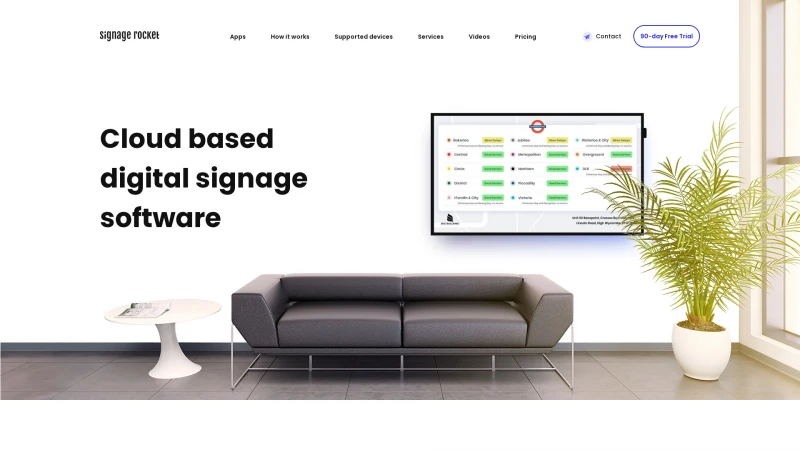 Homepage of signagerocket