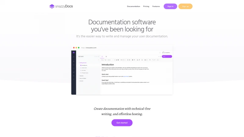 Homepage of snazzydocs