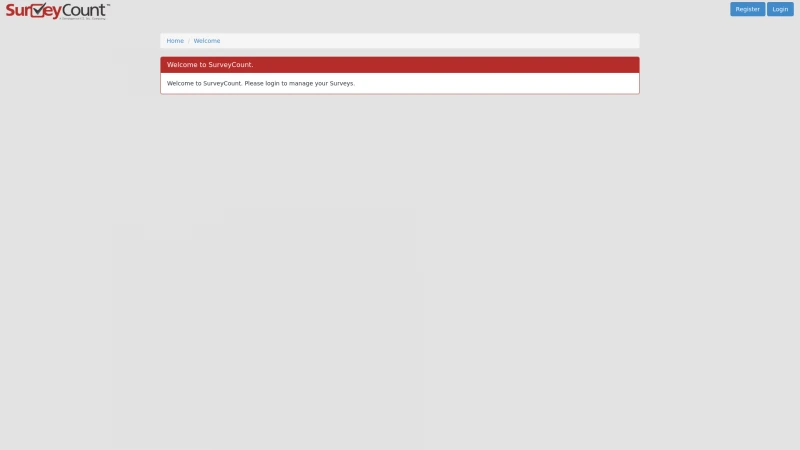 Homepage of surveycount