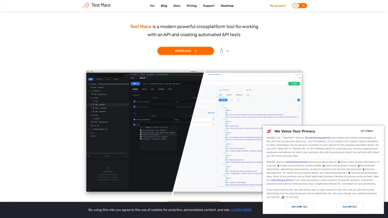 Homepage of testmace