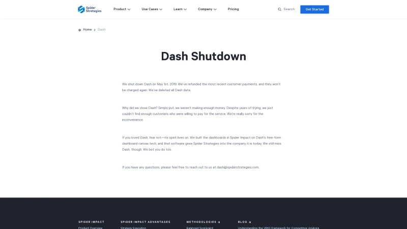 Homepage of thedash