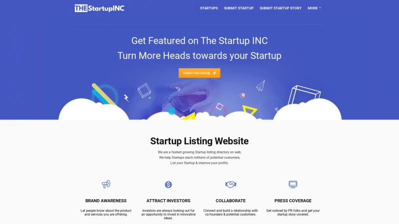 Homepage of thestartupinc