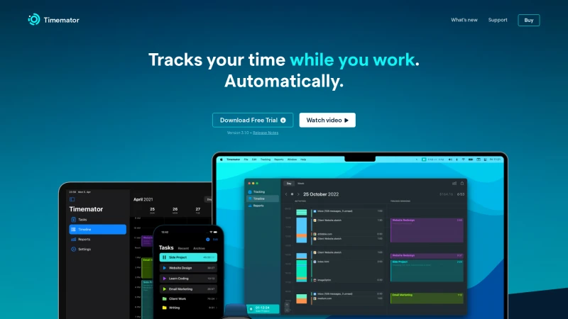 Homepage of timemator