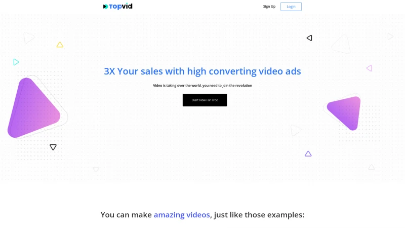 Homepage of topvid