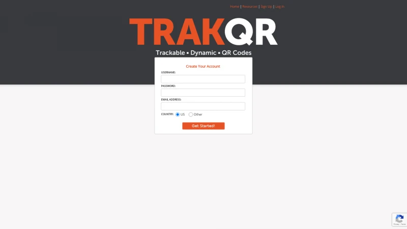 Homepage of trakqr