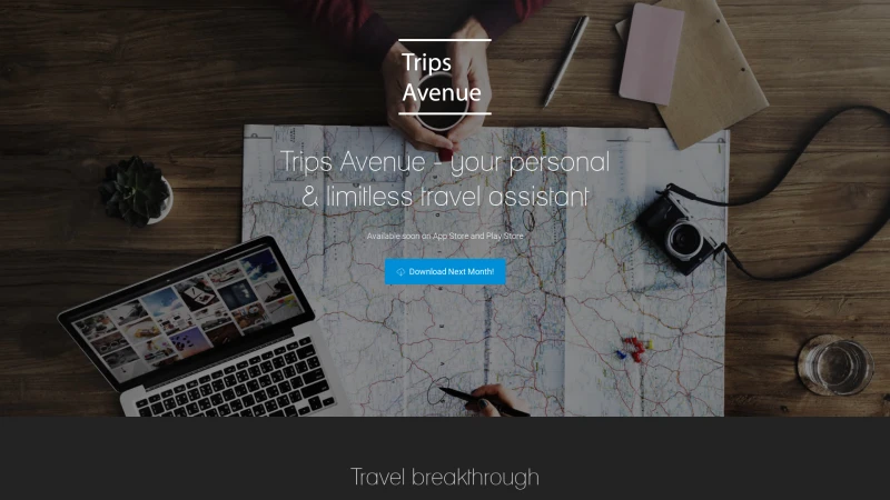 Homepage of tripsavenue