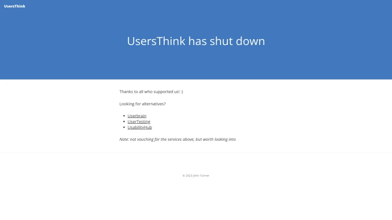 Homepage of usersthink