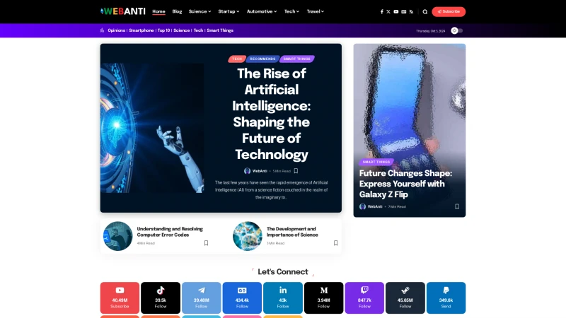 Homepage of webanti