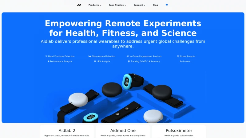 Homepage of aidlab