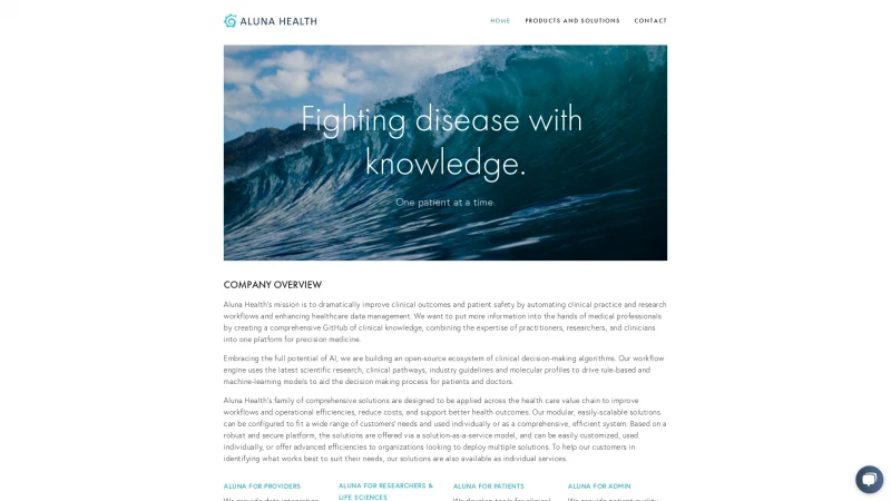 Homepage of alunahealth