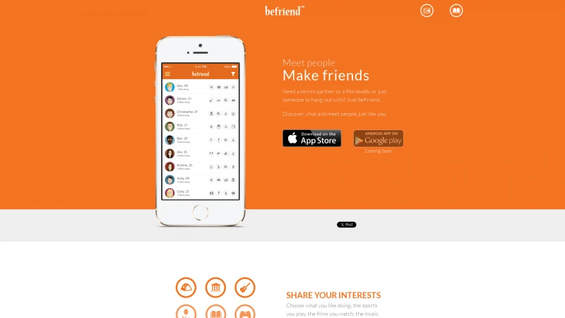 Homepage of be-friend