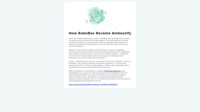 Homepage of bubobox